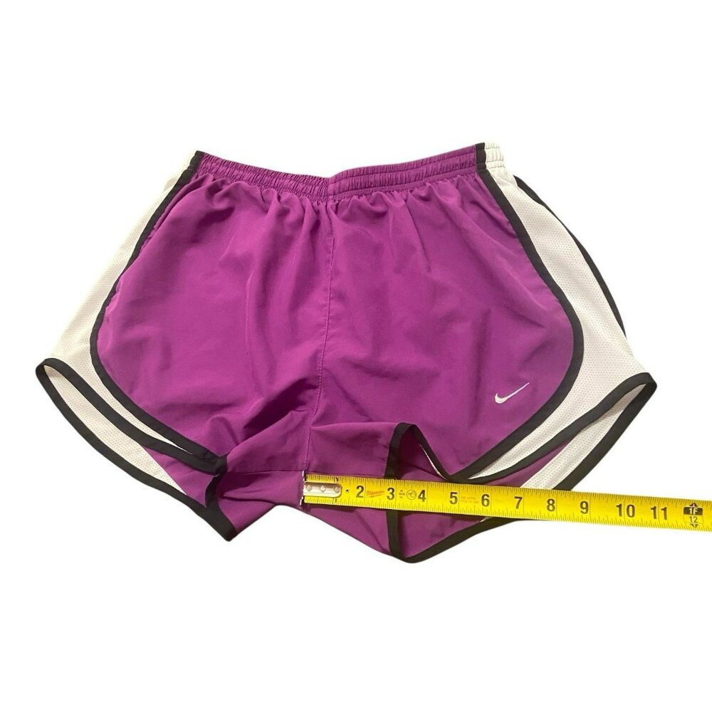 Nike Dri Fit Women’s Running Shorts‎ M Drawstring Purple Black White - Picture 4 of 7